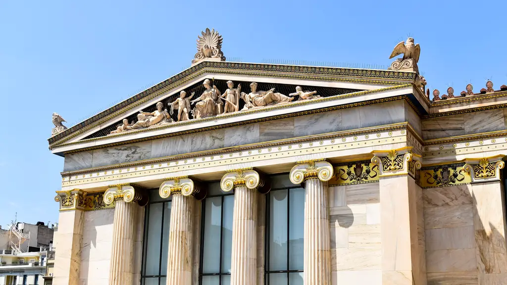 The facade and pediment of the Academy of Athens